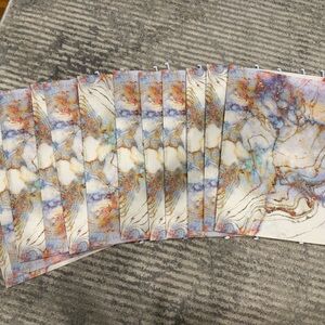 Marbled Hanging Folders with Blue, Gold & White Veining